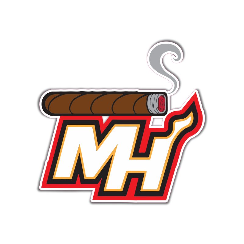 Miami Heat - Red And White MH - Temporary Tattoo