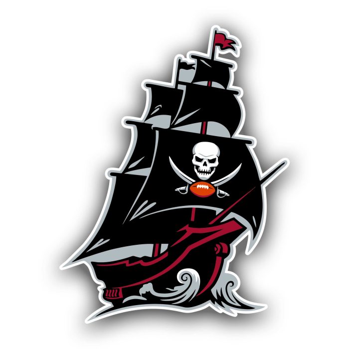 Tampa Bay Buccaneers - Black Ship - Full Color Vinyl Sticker - Custom Size