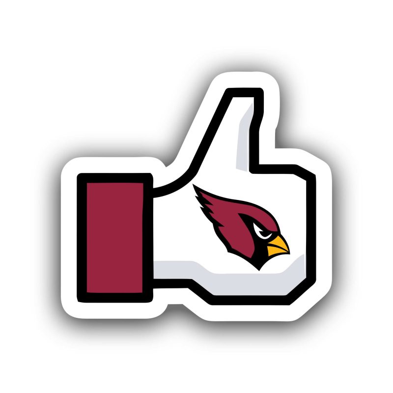 Arizona Cardinals - Thumbs Up - Full Color Vinyl Sticker - Custom Size