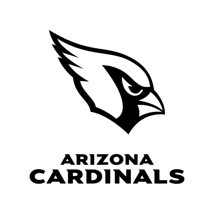 Arizona Cardinals Vinyl Decal - Head with Wording - Custom Size