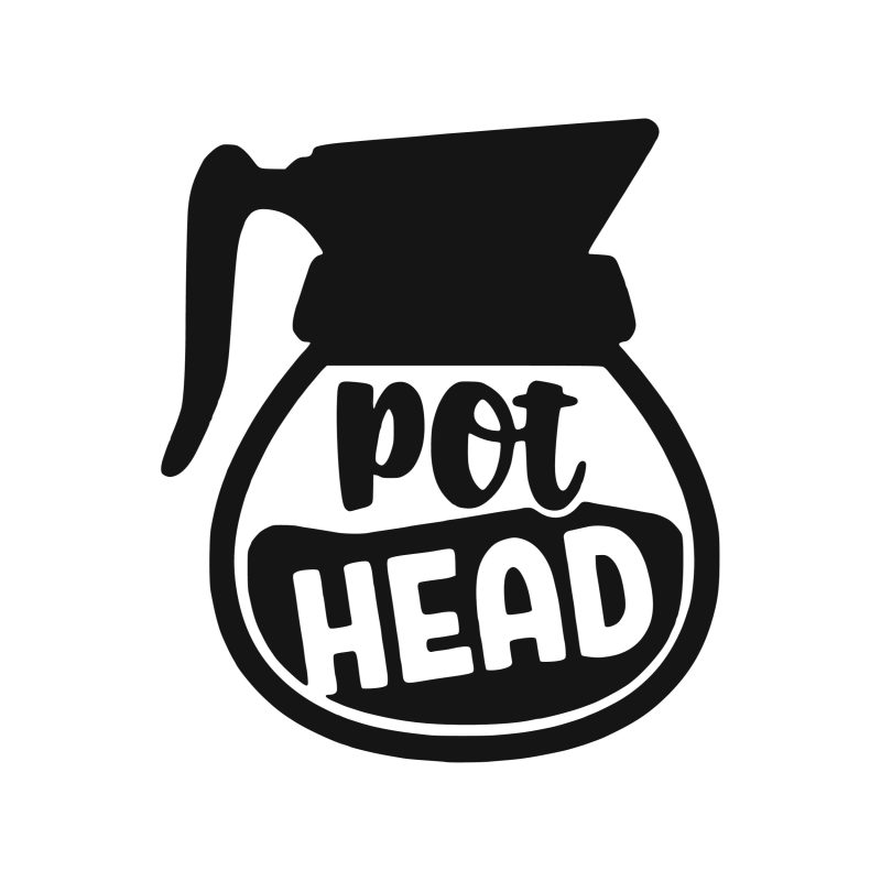 Coffee- Pot Head - Vinyl Decal - Custom Size