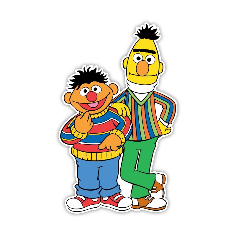 Sesame Street- Bert and Ernie - Full Color Vinyl Sticker - Custom Size