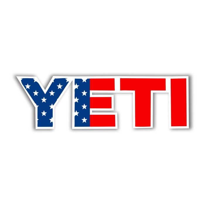 Yeti - American Flag - - Full Color Vinyl Decal