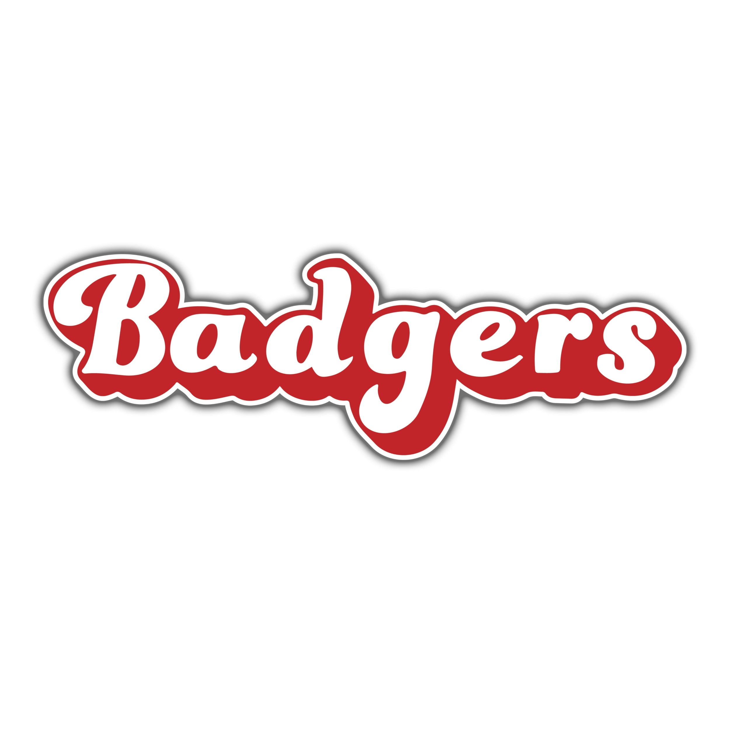 Wisconsin Badgers - Lettering - Full Color Vinyl Decal - Custom Size