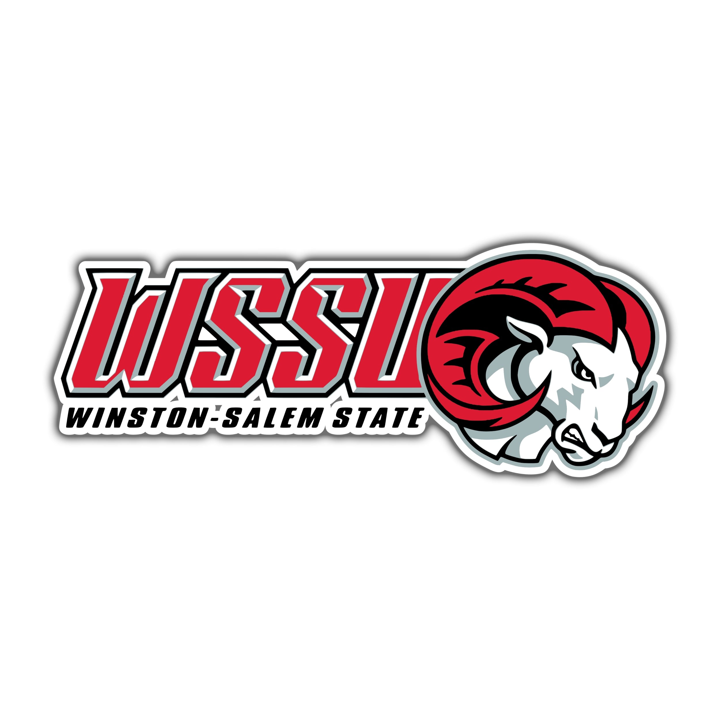 Winston-Salem State University - Ram With Lettering - Full Color Vinyl Decal