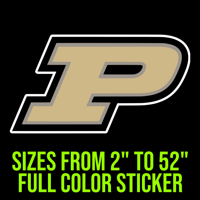 Purdue Boilermakers Full Color Vinyl Decal - Custom Size