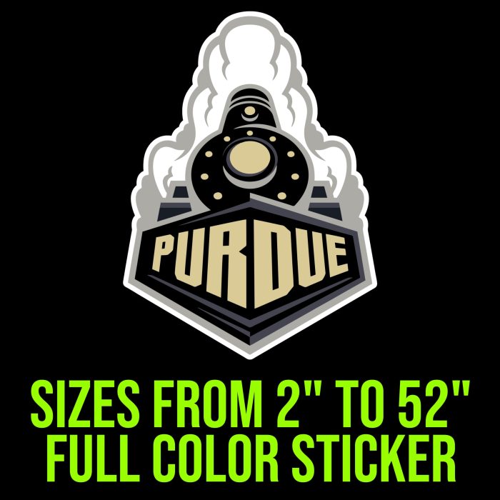 Purdue Boilermakers Full Color Vinyl Decal - Custom Size
