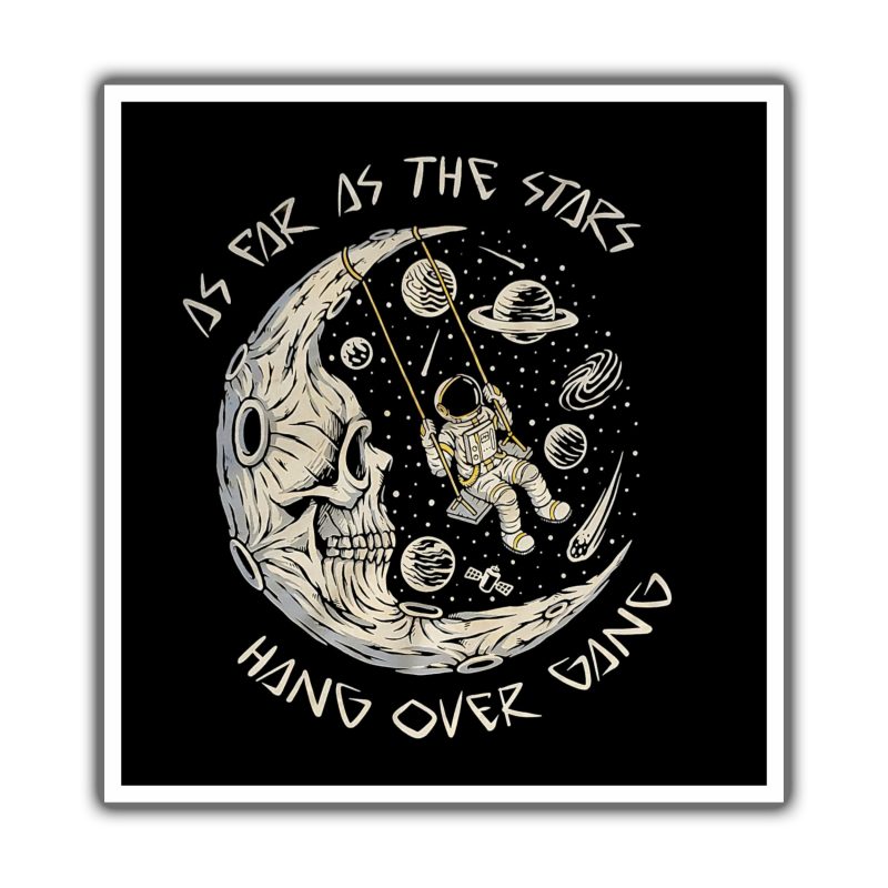 As Far As The Stars Full Color Vinyl Sticker - Custom Size