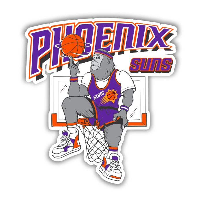 Phoenix Suns - Full Color Vinyl Sticker - Custom Size