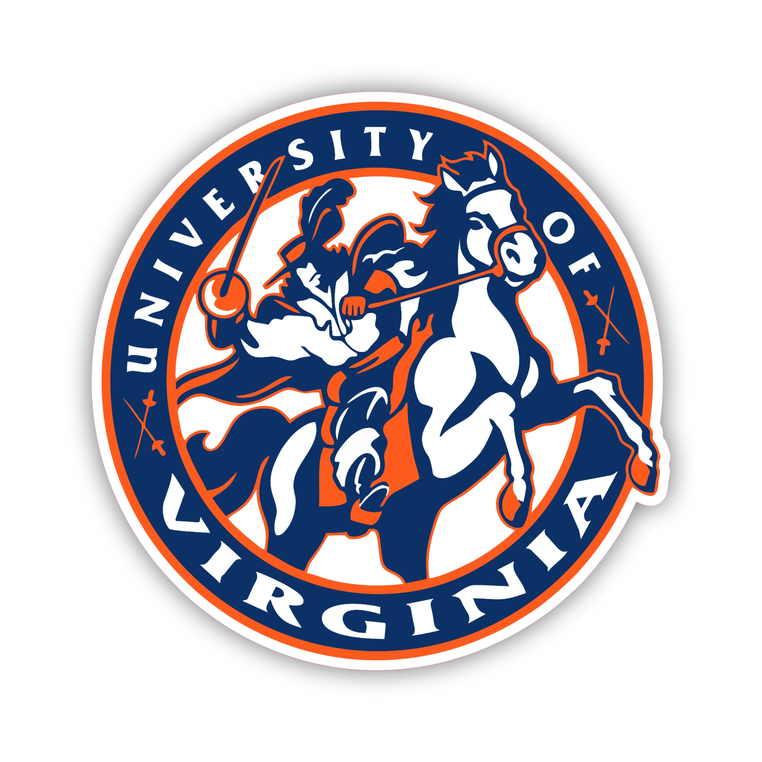 Virginia Cavaliers - Blue Circle - Full Color Vinyl Decal - Custom Size