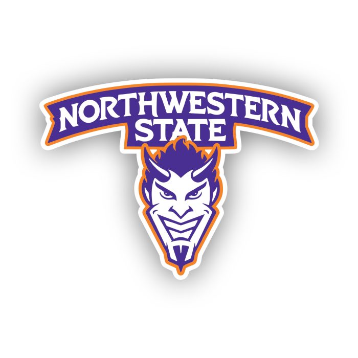Northwestern State - Name with Head Below -  Full Color Vinyl Decal - Custom Size