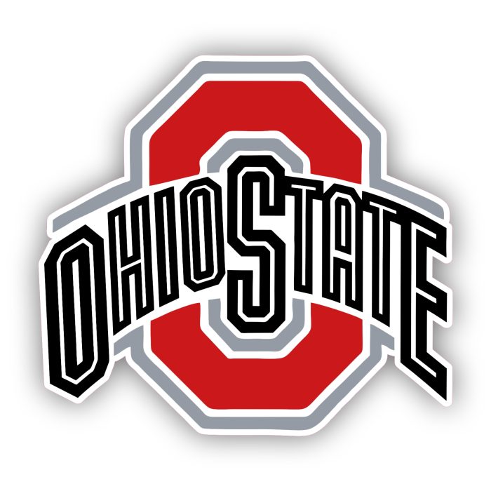 Ohio State Buckeyes - Red Black And Gray Ohio State - Temporary Tattoo