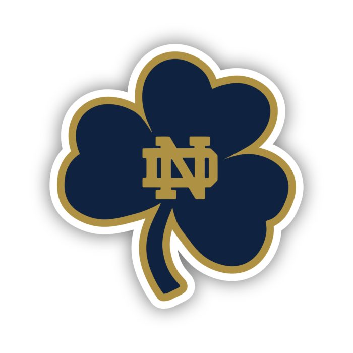 Notre Dame - Blue And Gold Clover - Temporary Tattoo