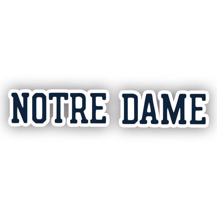 Notre Dame - Blue Lettering - Temporary Tattoo