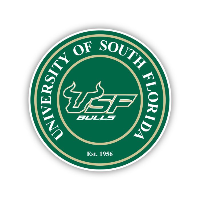 USF Bulls Full Color Vinyl Decal - Custom Size