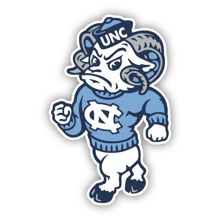 North Carolina Tar Heels - Ram With Sweater - Temporary Tattoo