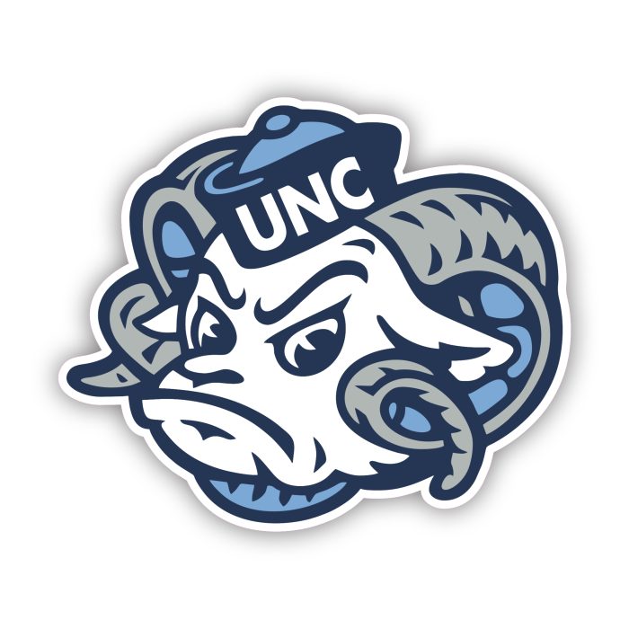 North Carolina Tar Heels - Ram Head - Temporary Tattoo