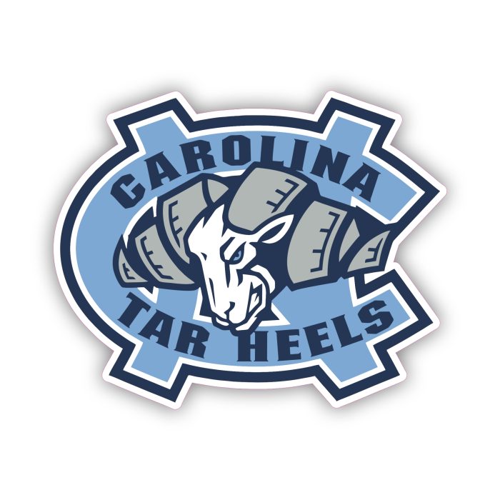 North Carolina Tar Heels - NC With Ram Head - Temporary Tattoo