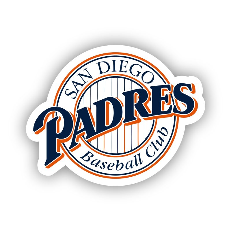 San Diego Padres - Circle with Stripes and Padres - Temporary Tattoo