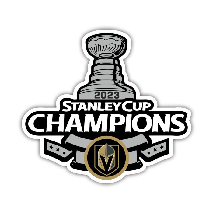 Vegas Golden Knights - 2023 Stanley Cup Champions - Full Color Vinyl Sticker - Custom Size
