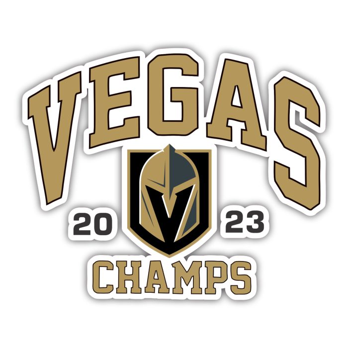 Vegas Golden Knights - Vegas Champs 2023 - Full Color Vinyl Sticker - Custom Size