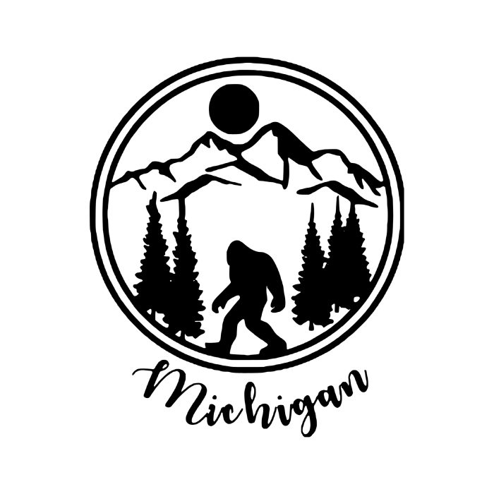 Michigan With Sasquatch Vinyl Decal - Custom Size