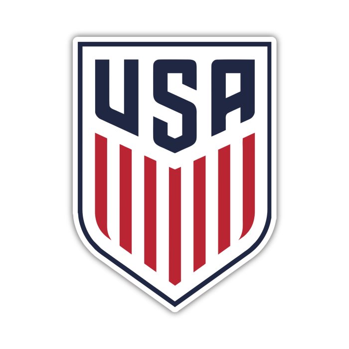 USA Soccer - Logo - Full Color Vinyl Sticker - Custom Size