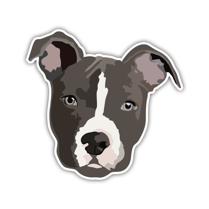 Pitbull - Full Color Vinyl Sticker - Custom Size