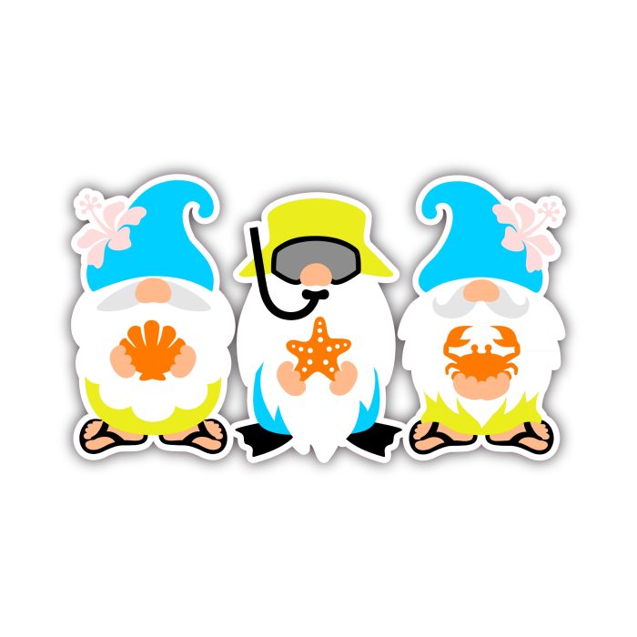 Gnomes Full Color Vinyl Decal - Custom Size