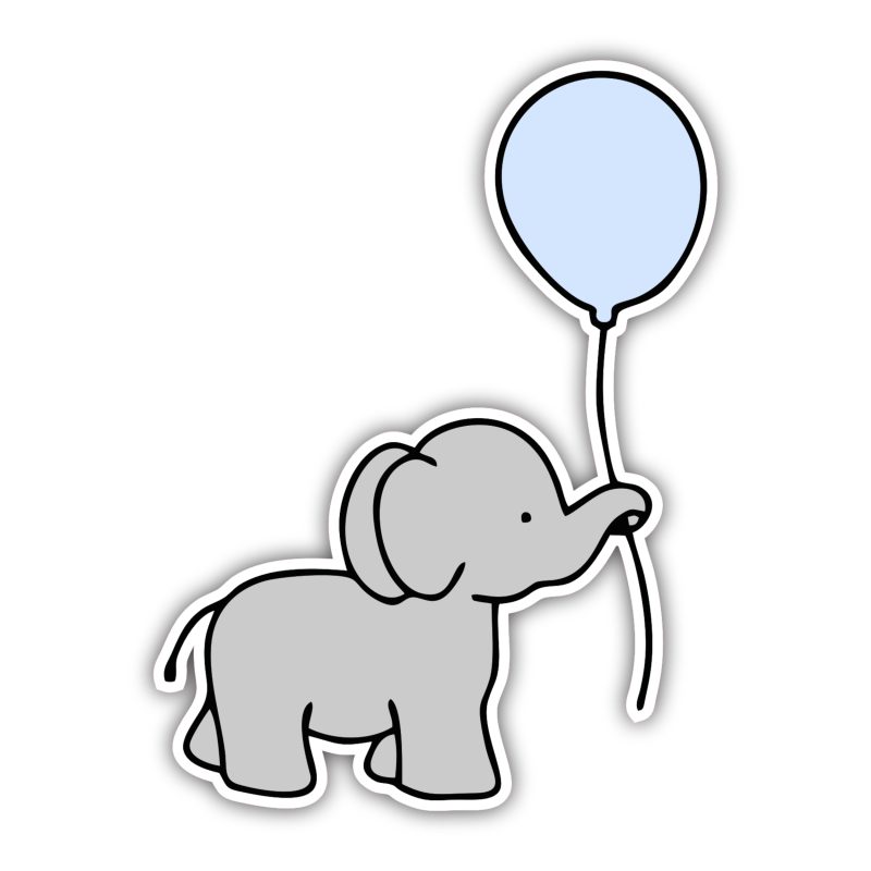 Elephant - Full Color Vinyl Sticker - Custom Size