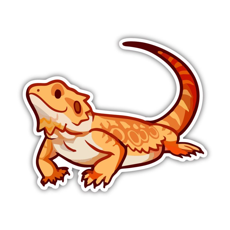 Bearded Dragon - Full Color Vinyl Sticker - Custom Size