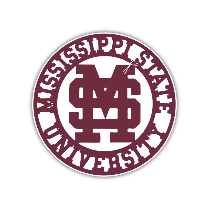 Mississippi State Bulldogs Full Color Vinyl Decal - Custom Size