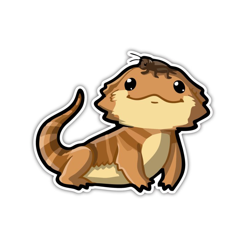 Bearded Dragon - Full Color Vinyl Sticker - Custom Size
