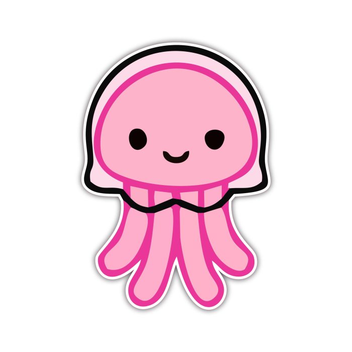 Jellyfish - Full Color Vinyl Sticker - Custom Size