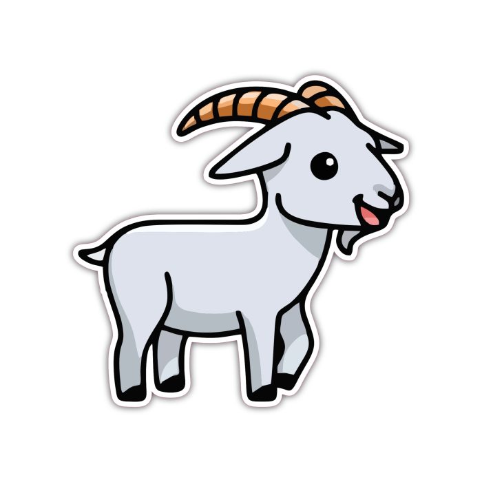 Goat - Full Color Vinyl Sticker - Custom Size