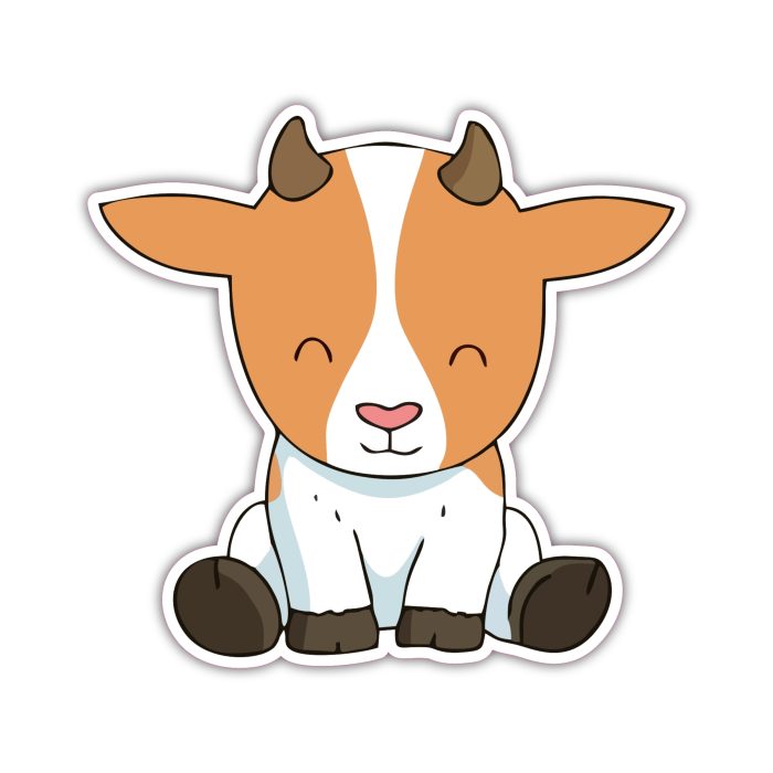 Goat - Full Color Vinyl Sticker - Custom Size