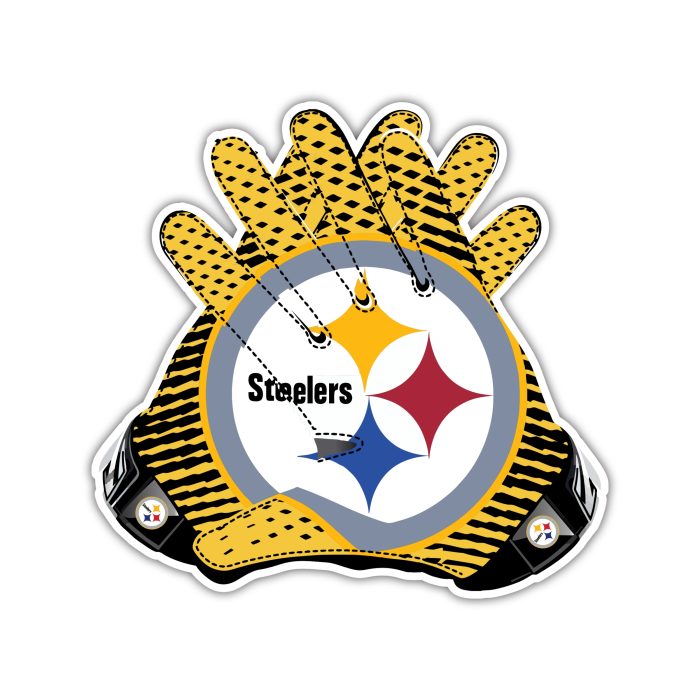 Pittsburgh Steelers - Gloves With Logo - Temporary Tattoo