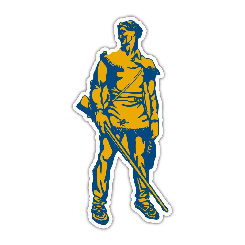 West Virginia Mountaineers - Gold And Blue Mountaineer - Full Color Vinyl Decal - Custom Size