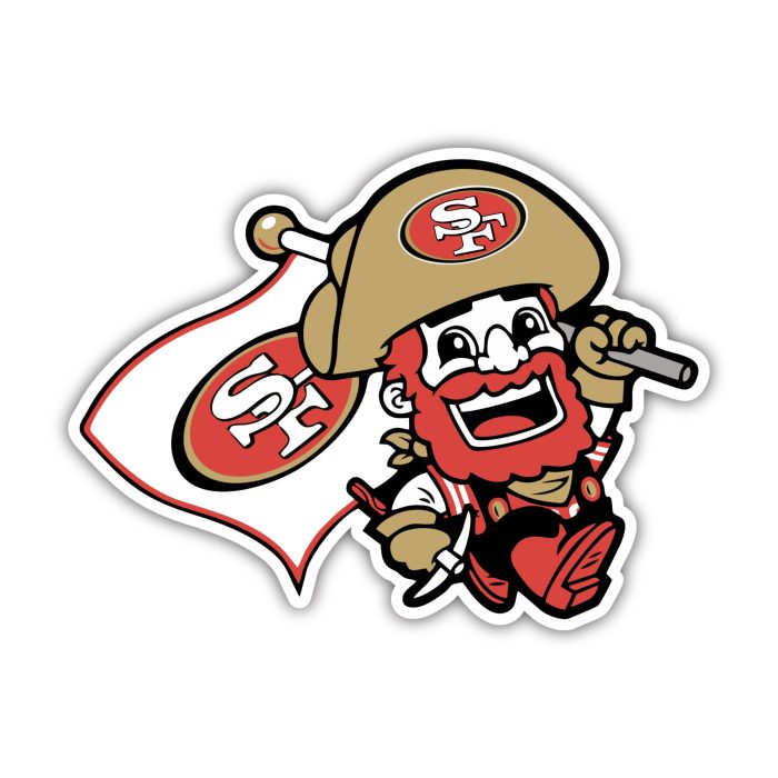 San Francisco 49ers - Sourdough Sam With Flag - Temporary Tattoo