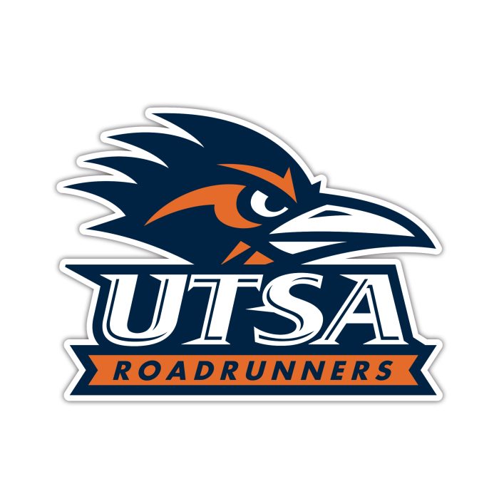 UTSA Roadrunners - Head With Name - Full Color Vinyl Decal - Custom Size