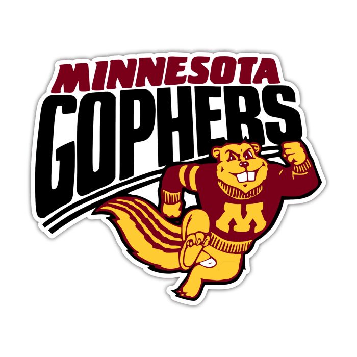 University of Minnesota Gophers - Angry Gopher - Full Color Vinyl Decal - Custom Size