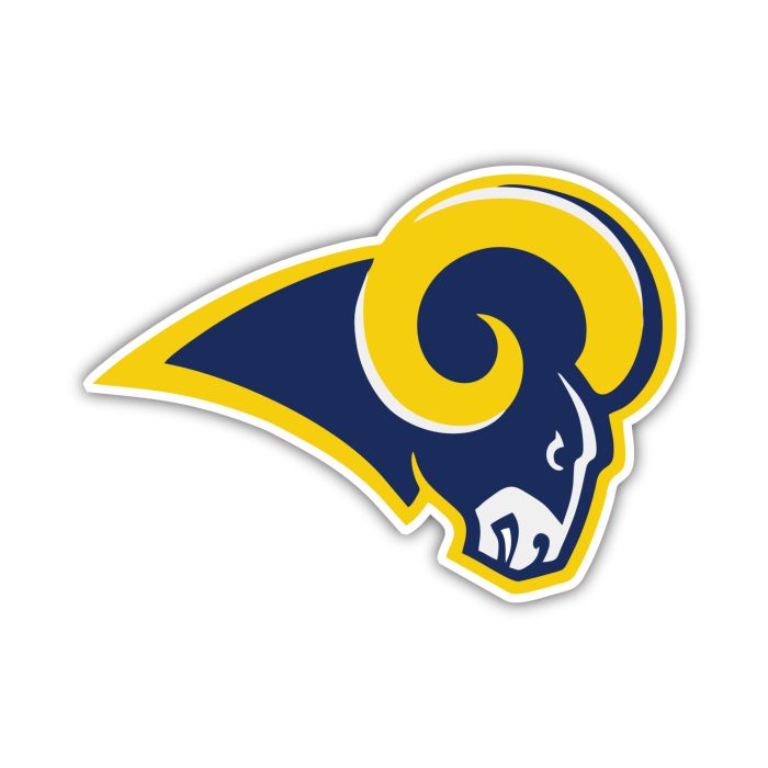 Los Angeles Rams - Blue And Yellow Ram - Temporary Tattoo