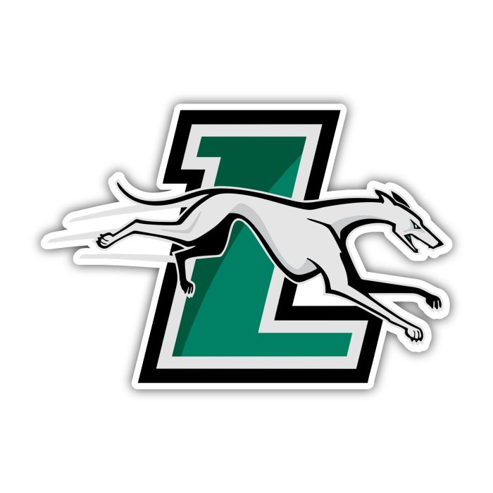Loyola Greyhounds - L With Greyhound - Full Color Vinyl Decal - Custom Size