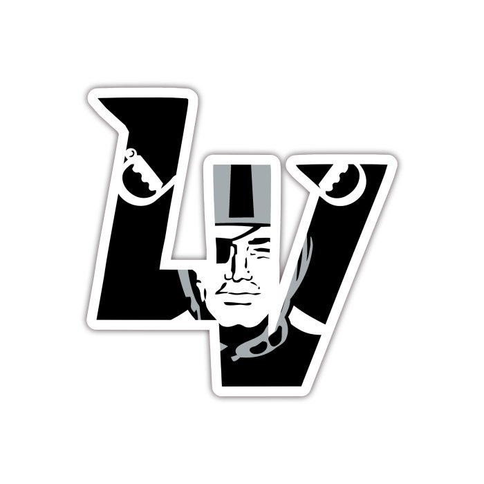 Las Vegas Raiders - LV -  Full Color Vinyl Sticker - Custom Size