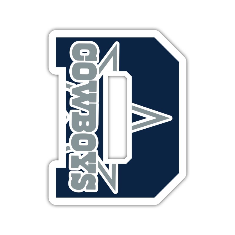 Dallas Cowboys - D - Full Color Vinyl Sticker - Custom Size
