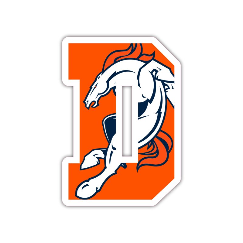 Denver Broncos - D - Full Color Vinyl Sticker - Custom Size