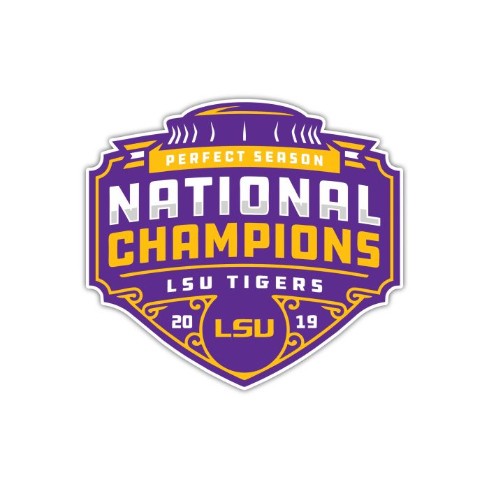 LSU Tigers - National Champions Perfect Season - Full Color Vinyl Decal - Custom Size