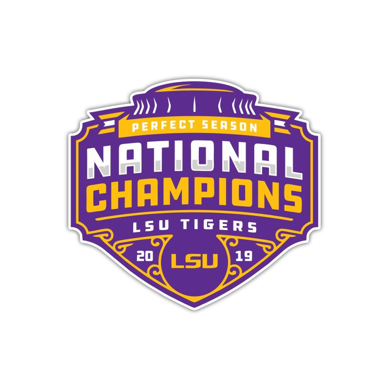 LSU Tigers - National Champions Perfect Season - Full Color Vinyl Decal - Custom Size