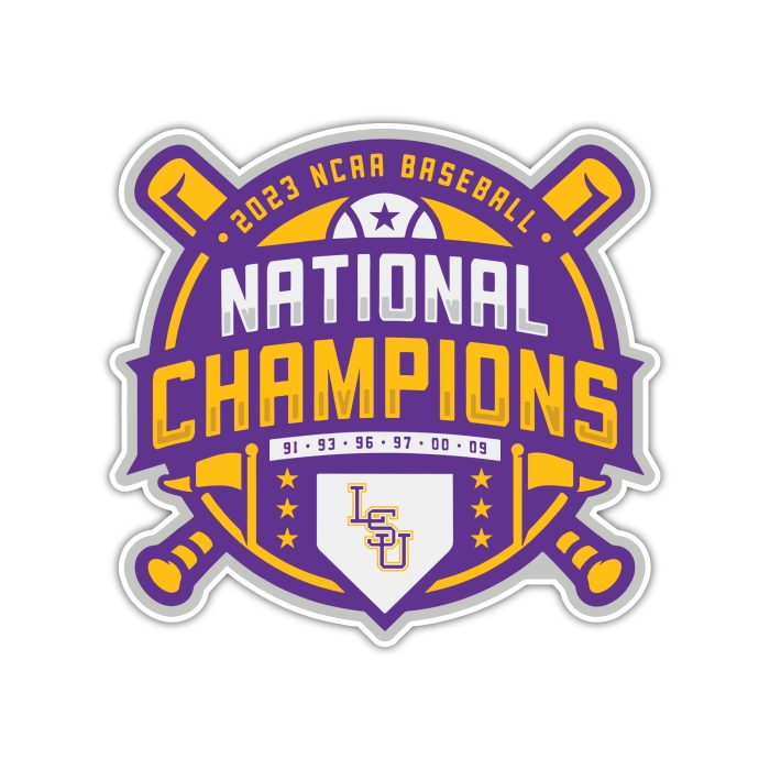 LSU Tigers - Baseball National Champions - Full Color Vinyl Decal - Custom Size
