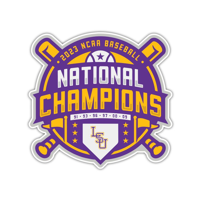 LSU Tigers - Baseball National Champions - Full Color Vinyl Decal - Custom Size